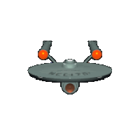a rotating gif of the starship enterprise
